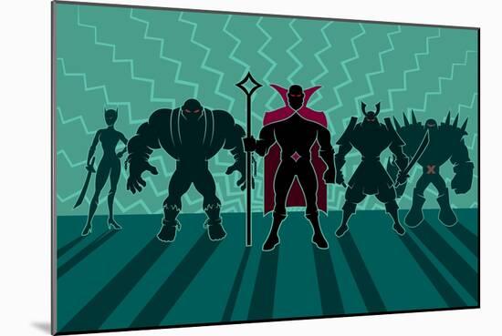 Supervillain Team-Malchev-Mounted Art Print