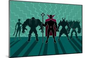 Supervillain Team-Malchev-Mounted Art Print