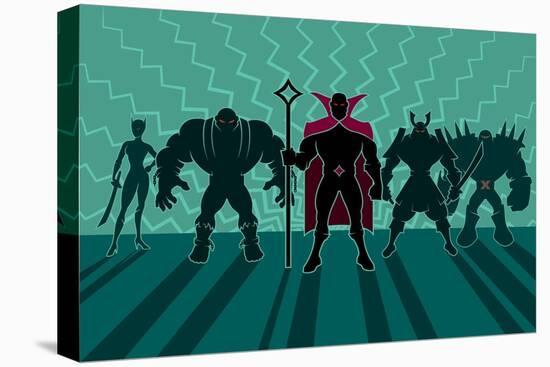 Supervillain Team-Malchev-Stretched Canvas