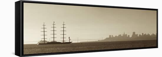 Superyacht Maltese Falcon in Sausalito Bay Near San Francisco, California-Adam Barker-Framed Stretched Canvas