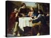 Supper at Emmaus, 1837-Enrico Bandini-Stretched Canvas