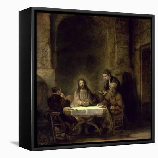 Supper at Emmaus-Rembrandt van Rijn-Framed Stretched Canvas
