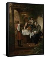 Supper at Emmaus-Jan Havicksz Steen-Framed Stretched Canvas