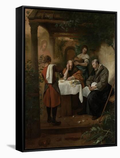 Supper at Emmaus-Jan Havicksz Steen-Framed Stretched Canvas