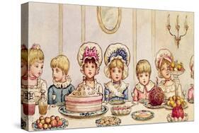 Supper, from 'Christmas in Little Peopleton Manor' in Illustrated London News, Christmas, 1879-Kate Greenaway-Stretched Canvas