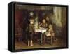 Supper in the Cottage-Bernardus Blommers-Framed Stretched Canvas