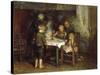 Supper in the Cottage-Bernardus Blommers-Stretched Canvas