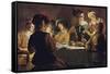 Supper with the Minstrel and His Lute-Gerrit van Honthorst-Framed Stretched Canvas