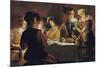 Supper with the Minstrel and His Lute-Gerrit van Honthorst-Mounted Premium Giclee Print