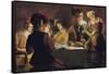 Supper with the Minstrel and His Lute-Gerrit van Honthorst-Framed Stretched Canvas