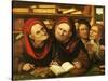 Suppliant Peasants in the Office of Two Tax Collectors-Quentin Metsys-Stretched Canvas
