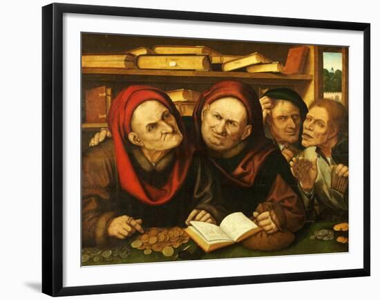 Suppliant Peasants in the Office of Two Tax Collectors-Quentin Metsys-Framed Giclee Print