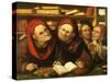 Suppliant Peasants in the Office of Two Tax Collectors-Quentin Metsys-Stretched Canvas