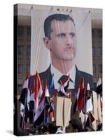 Supporters at a Rally in Downtown Damascus Endorsing President Bashar Al-Assad-Julian Love-Stretched Canvas