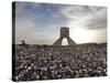 Supporters of Candidate Mir Hossein Mousavi Protest the Election Result at a Mass Rally in Tehran, -null-Stretched Canvas