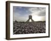 Supporters of Candidate Mir Hossein Mousavi Protest the Election Result at a Mass Rally in Tehran, -null-Framed Photographic Print