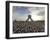 Supporters of Candidate Mir Hossein Mousavi Protest the Election Result at a Mass Rally in Tehran, -null-Framed Photographic Print