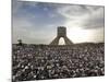 Supporters of Candidate Mir Hossein Mousavi Protest the Election Result at a Mass Rally in Tehran, -null-Mounted Photographic Print