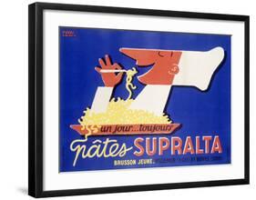 Supralta Spaghetti Pasta Chef Poster-Unknown Unknown-Framed Giclee Print