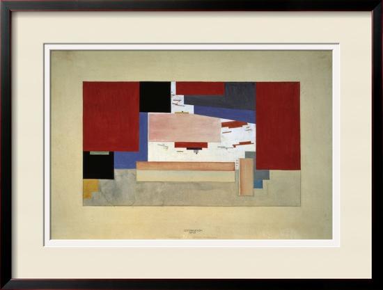 Suprematism (Sketch for a Curtain), 1919-El Lissitzky-Framed Art Print