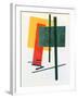 Suprematist Composition (With Yellow, Orange and Green Rectangle) 1915-16 (Oil on Canvas)-Kazimir Severinovich Malevich-Framed Giclee Print