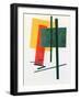 Suprematist Composition (With Yellow, Orange and Green Rectangle) 1915-16 (Oil on Canvas)-Kazimir Severinovich Malevich-Framed Giclee Print