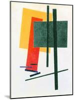 Suprematist Composition (With Yellow, Orange and Green Rectangle) 1915-16 (Oil on Canvas)-Kazimir Severinovich Malevich-Mounted Giclee Print
