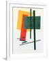 Suprematist Composition (With Yellow, Orange and Green Rectangle) 1915-16 (Oil on Canvas)-Kazimir Severinovich Malevich-Framed Giclee Print