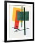 Suprematist Composition (With Yellow, Orange and Green Rectangle) 1915-16 (Oil on Canvas)-Kazimir Severinovich Malevich-Framed Giclee Print