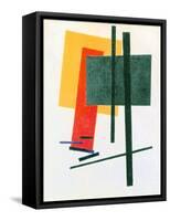 Suprematist Composition (With Yellow, Orange and Green Rectangle) 1915-16 (Oil on Canvas)-Kazimir Severinovich Malevich-Framed Stretched Canvas