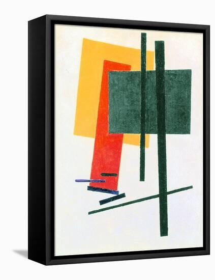 Suprematist Composition (With Yellow, Orange and Green Rectangle) 1915-16 (Oil on Canvas)-Kazimir Severinovich Malevich-Framed Stretched Canvas