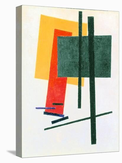 Suprematist Composition (With Yellow, Orange and Green Rectangle) 1915-16 (Oil on Canvas)-Kazimir Severinovich Malevich-Stretched Canvas