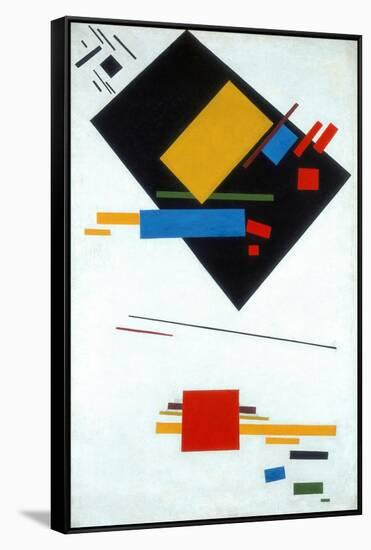 Suprematist Painting (Black Trapezoid and Red Squar), 1915-Kasimir Severinovich Malevich-Framed Stretched Canvas