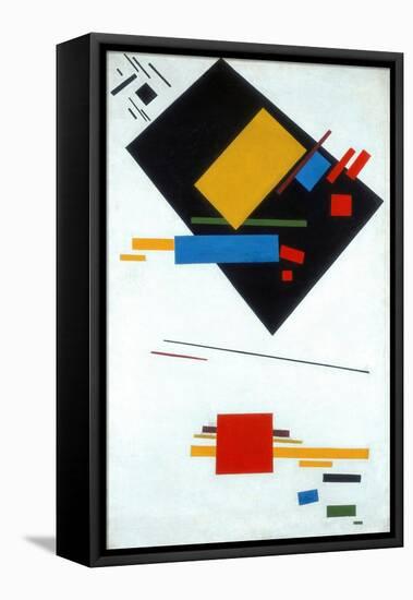 Suprematist Painting (Black Trapezoid and Red Squar), 1915-Kasimir Severinovich Malevich-Framed Stretched Canvas