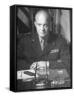 Supreme Allied Commander Gen. Dwight D. Eisenhower, Posing for the Cover of Life Magazine-David Scherman-Framed Stretched Canvas