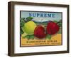 Supreme Apple Label - Washington State-Lantern Press-Framed Art Print