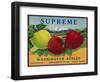 Supreme Apple Label - Washington State-Lantern Press-Framed Art Print