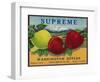 Supreme Apple Label - Washington State-Lantern Press-Framed Art Print