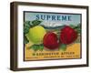 Supreme Apple Label - Washington State-Lantern Press-Framed Art Print