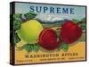 Supreme Apple Label - Washington State-Lantern Press-Stretched Canvas