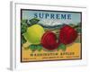 Supreme Apple Label - Washington State-Lantern Press-Framed Art Print