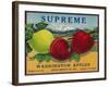 Supreme Apple Label - Washington State-Lantern Press-Framed Art Print