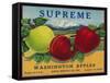 Supreme Apple Label - Washington State-Lantern Press-Framed Stretched Canvas