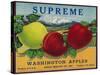 Supreme Apple Label - Washington State-Lantern Press-Stretched Canvas