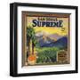 Supreme Brand - San Dimas, California - Citrus Crate Label-Lantern Press-Framed Art Print