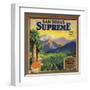 Supreme Brand - San Dimas, California - Citrus Crate Label-Lantern Press-Framed Art Print