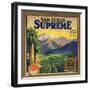 Supreme Brand - San Dimas, California - Citrus Crate Label-Lantern Press-Framed Art Print