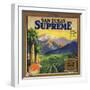 Supreme Brand - San Dimas, California - Citrus Crate Label-Lantern Press-Framed Art Print