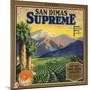 Supreme Brand - San Dimas, California - Citrus Crate Label-Lantern Press-Mounted Art Print