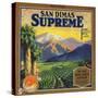 Supreme Brand - San Dimas, California - Citrus Crate Label-Lantern Press-Stretched Canvas